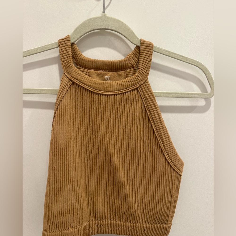 Aerie brown crop tank